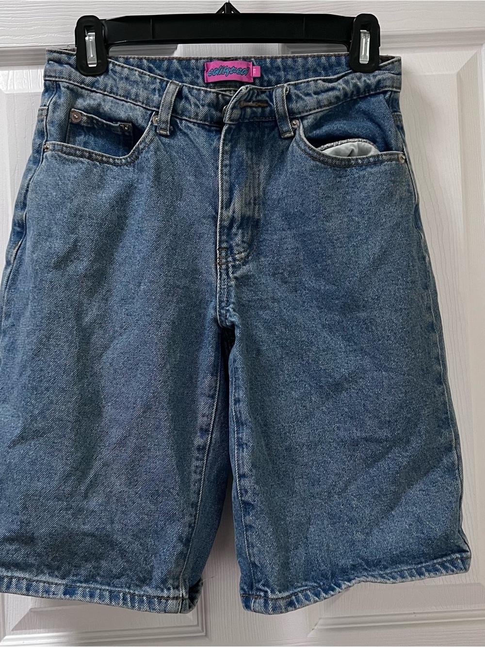 Edikted Women's Long Jean Bermuda Shorts Jorts Size XS